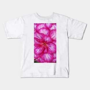 glowing pink to white colour gradient floral fantasy Kids T-Shirt